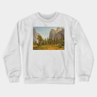 Bridal Veil Falls, Yosemite Valley, California by Albert Bierstadt Crewneck Sweatshirt